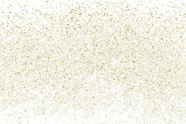 Altın glitter doku üzerinde beyaz izole. Amber parçacıklar renk. Kutlama arka plan. Altın patlama konfeti. Vektör çizim, eps 10.