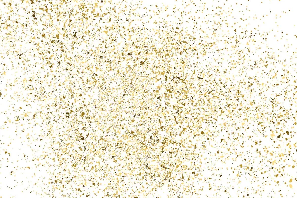 Altın glitter doku üzerinde beyaz izole. Amber parçacıklar renk. Kutlama arka plan. Altın patlama konfeti. Vektör çizim, eps 10.
