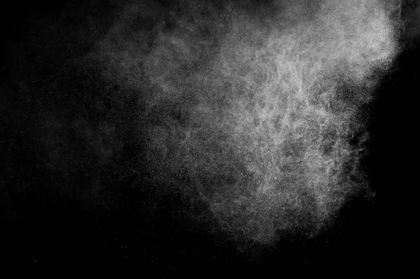 Abstraktní Bílý Prach Exploze Černém Pozadí Abstraktní Bílý Prášek Designové — Stock fotografie