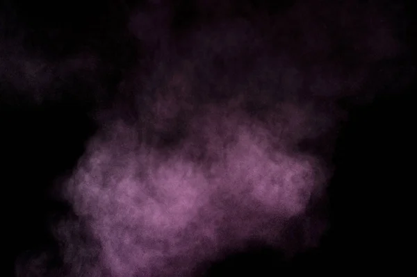 Фиолетовый Взрыв Пороха Черном Фоне Пороховое Облако Разноцветная Пыль Взрывается — стоковое фото