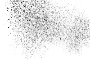 Beyaz arka plan üzerinde izole siyah grenli doku. Sıkıntılı kaplaması dokulu. Tek renkli grunge tasarım öğeleri. Vektör çizim, eps 10.