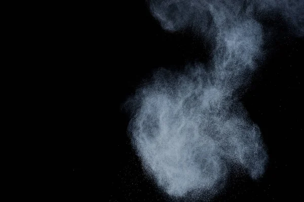 White Powder Explosion Black Background Abstract White Dust Texture — Stock Photo, Image