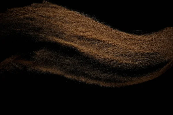 Zandgolf Geïsoleerd Zwarte Achtergrond Abstract Zandduin — Stockfoto