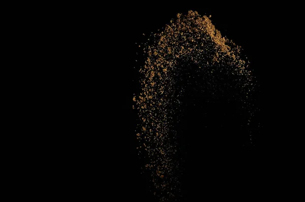 Bodemexplosie Geïsoleerd Zwarte Achtergrond Abstracte Wolk Van Bruine Grond — Stockfoto