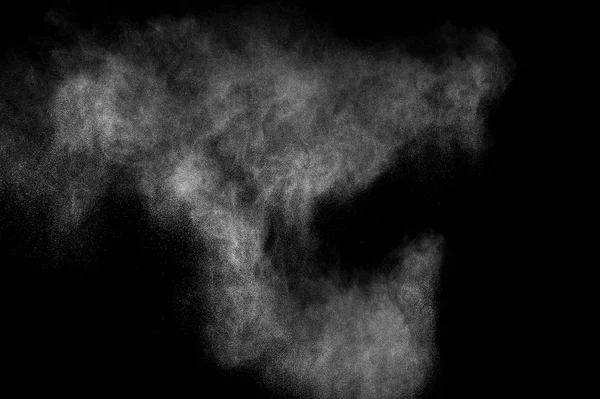 Explosión Polvo Blanco Sobre Fondo Negro Textura Abstracta Polvo Blanco — Foto de Stock