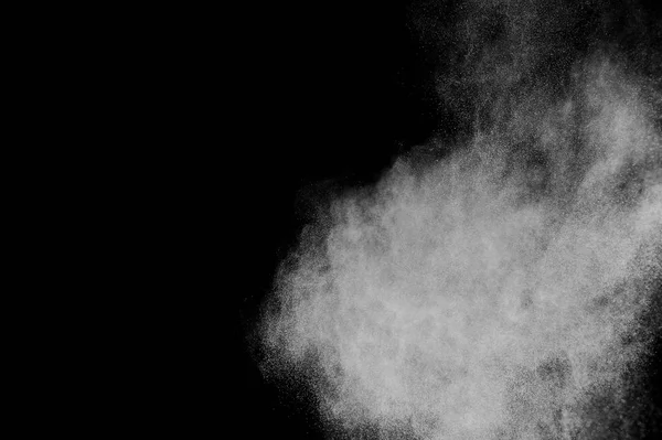 Вибух Білого Порошку Чорному Тлі Абстрактна Біла Текстура Пилу — стокове фото