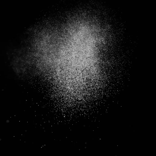 Abstract Splashes Water Square Black Background Freeze Motion White Particles — Stock Photo, Image