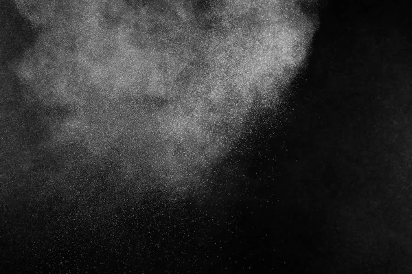 White Powder Explosion Black Background Abstract White Dust Texture — Stock Photo, Image