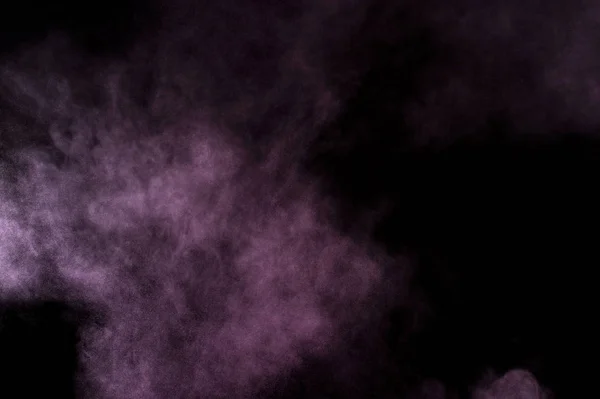 Explosión Polvo Púrpura Sobre Fondo Negro Nube Polvo Colores Polvo —  Fotos de Stock