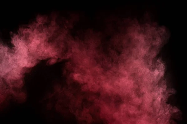 Explosión Polvo Rojo Rosa Sobre Fondo Negro Nube Polvo Colores —  Fotos de Stock