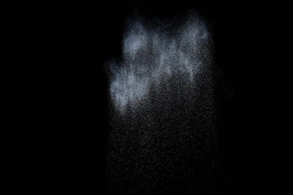 Witte Poeder Explosie Zwarte Achtergrond Abstracte Witte Stofstructuur — Stockfoto