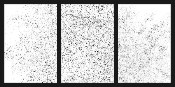 Texture Granuleuse Noire Isolée Sur Fond Blanc Texturé Endommagé Eléments — Image vectorielle