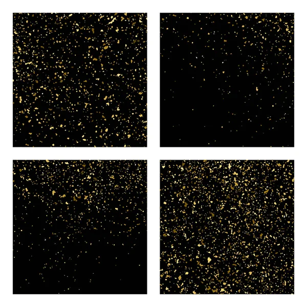 Textura Brilho Dourado Isolado Quadrado Preto Cor Das Partículas Âmbar — Vetor de Stock