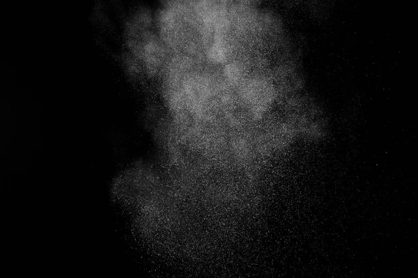 Explosion Poudre Blanche Sur Fond Noir Texture Abstraite Poussière Blanche — Photo