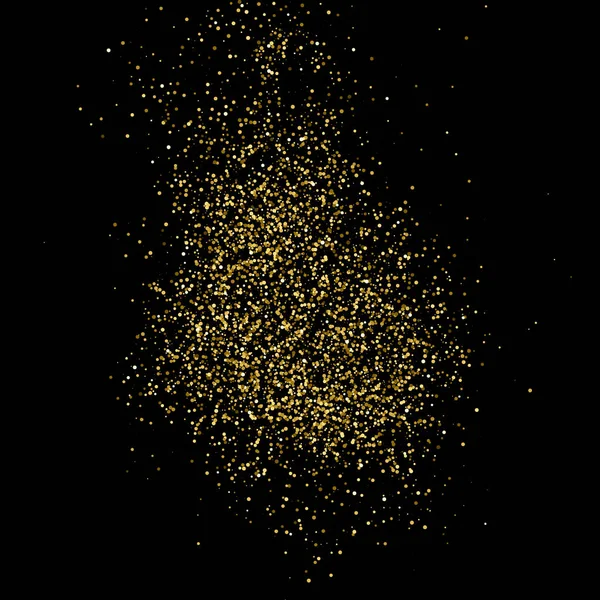 Textura Brillo Dorado Aislada Negro Partículas Ámbar Color Fondo Celebración — Archivo Imágenes Vectoriales