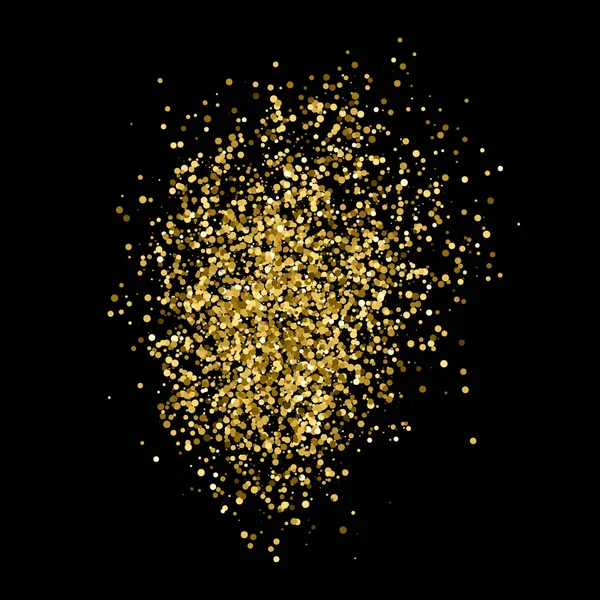 Texture Paillettes Isolée Sur Noir Couleur Des Particules Ambrées Fond — Image vectorielle