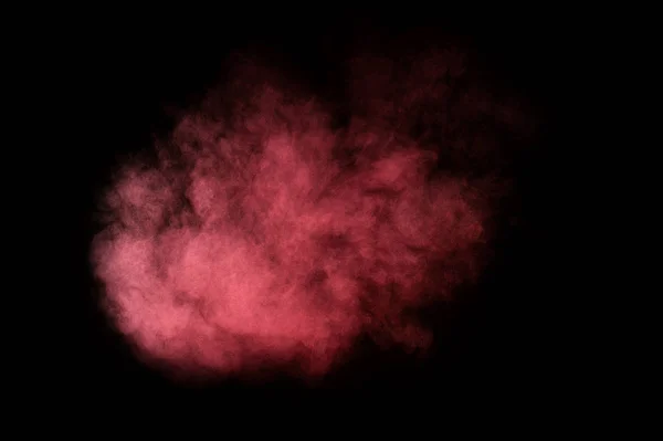 Fekete Háttér Piros Rózsaszín Por Robbanás Színes Por Felhő Színes — Stock Fotó