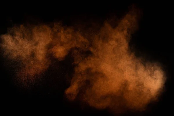 Explosión Polvo Naranja Sobre Fondo Negro Nube Polvo Colores Polvo — Foto de Stock
