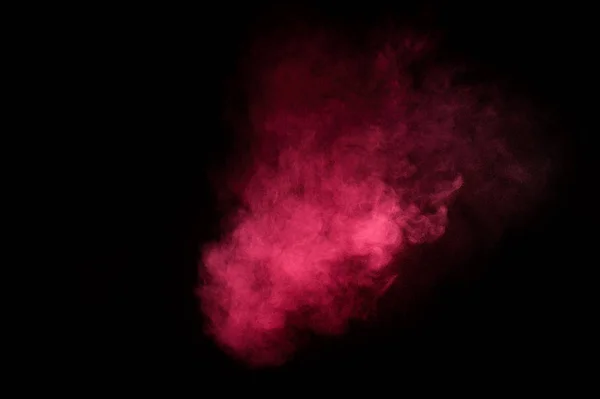 Explosión Polvo Rojo Rosa Sobre Fondo Negro Nube Polvo Colores —  Fotos de Stock