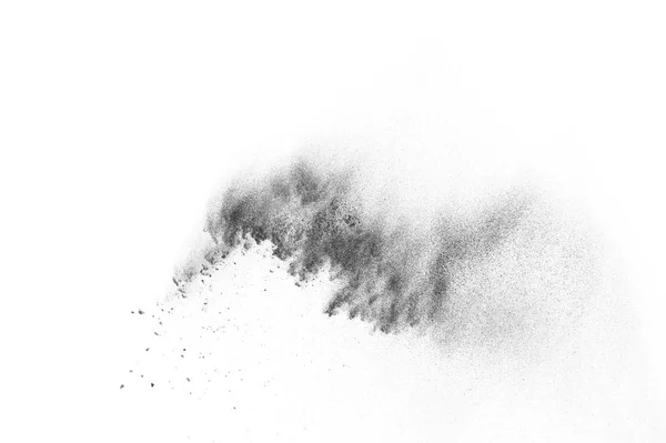 입자는 배경에서 분리되어 폭발한다 먼지가 감촉을 — 스톡 사진