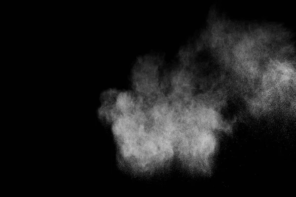 White Powder Explosion Black Background Abstract White Dust Texture — Stock Photo, Image