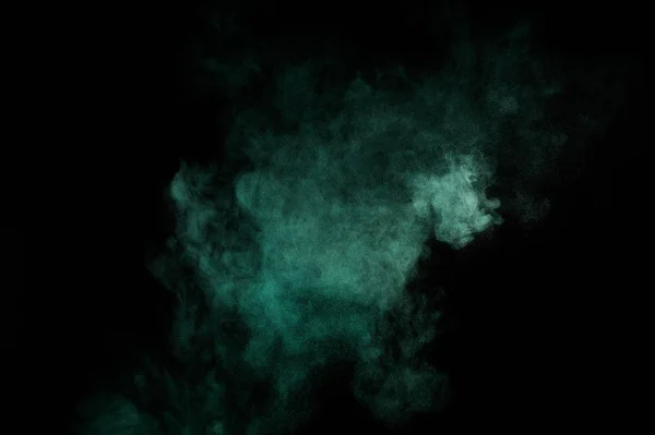 Aquamarine Powder Explosion Black Background Colored Powder Cloud Colorful Dust — Stock Photo, Image