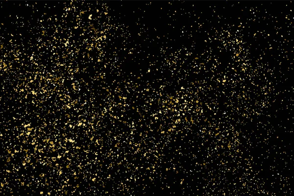 Zlato Třpytí Textury Izolované Černém Pozadí Oranžová Barva Částice Slavnostní — Stockový vektor