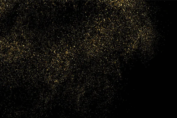 Textura Brillo Dorado Aislada Negro Partículas Ámbar Color Fondo Celebración — Vector de stock