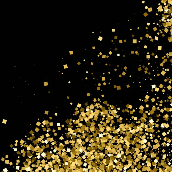 ゴールドラメ テクスチャ ブラックに分離されました 琥珀の粒子の色 お祝い背景 紙吹雪の黄金の爆発 ベクトル図 Eps — ストックベクタ