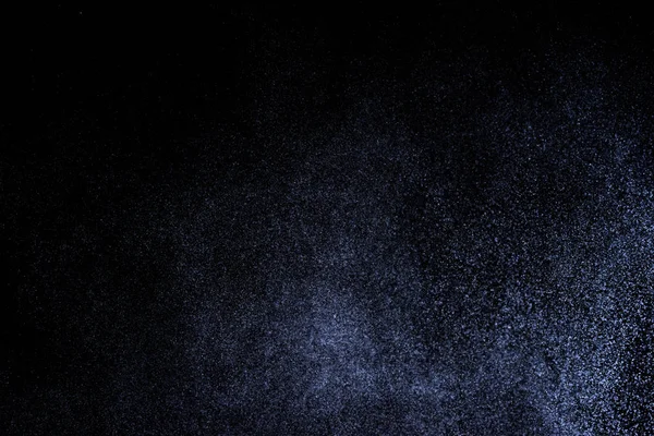 Salpicos Azuis Abstratos Água Fundo Preto Congelar Movimento Das Partículas — Fotografia de Stock