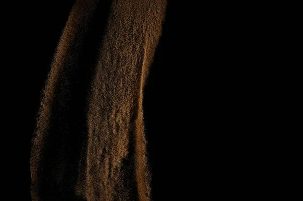 Piaszczysta Fala Czarnym Tle Streszczenie Wydmy Piaskowej — Zdjęcie stockowe