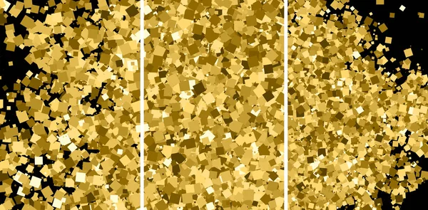 Textura Brilho Dourado Isolado Preto Cor Das Partículas Âmbar Contexto — Vetor de Stock