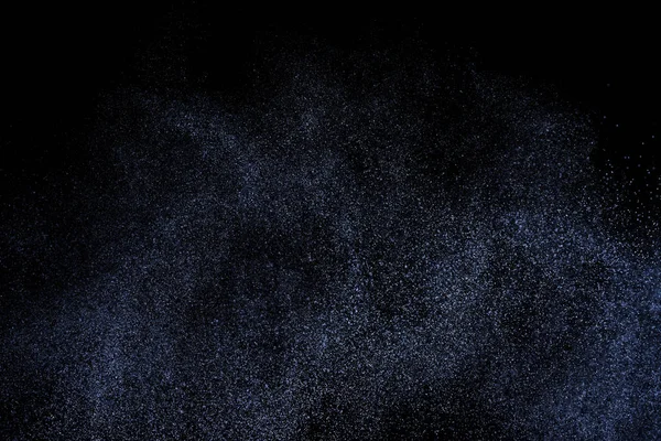 Astratto Spruzzi Acqua Blu Sfondo Nero Movimento Congelamento Delle Particelle — Foto Stock