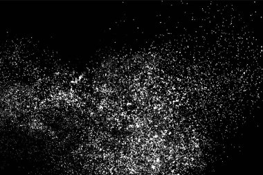 Tahıl soyut doku siyah arka plan üzerine izole. Gürültü tasarım öğesi. Sıkıntı kaplaması dokulu. Vektör çizim, eps 10.