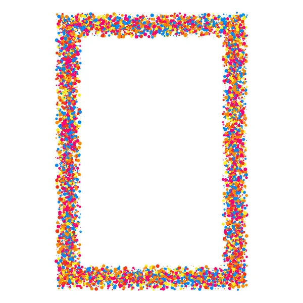 Gekleurde Frame Geïsoleerd Een Witte Achtergrond Kleurrijke Explosie Van Confetti — Stockvector