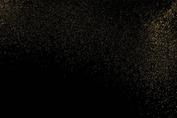 Altın glitter doku siyah izole. Amber parçacıklar renk. Kutlama arka plan. Altın patlama konfeti. Vektör çizim, eps 10.