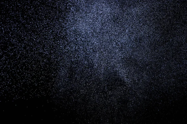Salpicaduras Azules Abstractas Agua Sobre Fondo Negro Congelar Movimiento Partículas —  Fotos de Stock