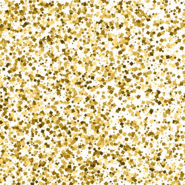 Altın glitter doku üzerinde beyaz izole. Amber parçacıklar renk. Kutlama arka plan. Altın patlama konfeti. Vektör çizim, eps 10.