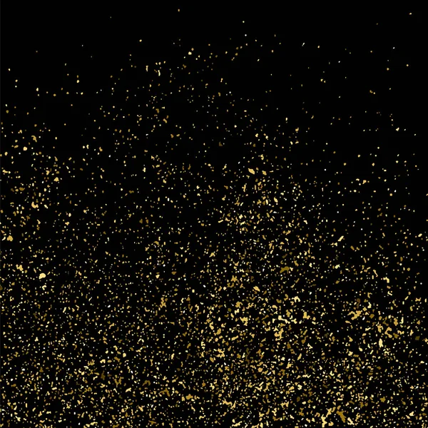 Goldglitzertextur Isoliert Auf Schwarzem Quadrat Bernstein Teilchen Farbe Feierlicher Hintergrund — Stockvektor