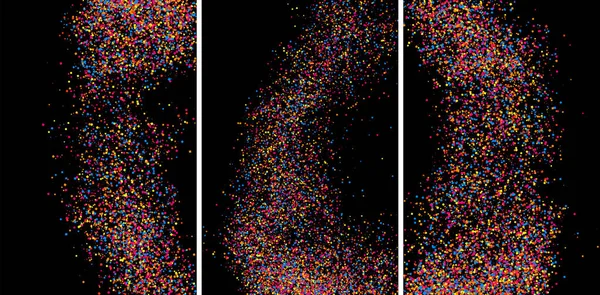 Красочный Взрыв Конфетти Зернистая Абстрактная Разноцветная Текстура Выделенная Черном Фоне — стоковый вектор