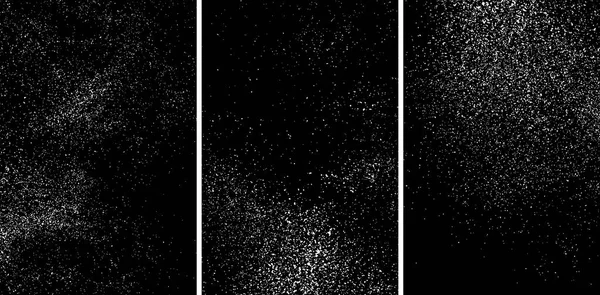 Witte Korrelige Textuur Geïsoleerd Zwarte Achtergrond Beschadigd Textuur Sneeuw Designelementen — Stockvector