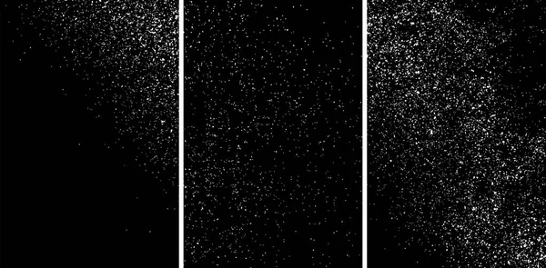 Witte Korrelige Textuur Geïsoleerd Zwarte Achtergrond Beschadigd Textuur Sneeuw Designelementen — Stockvector