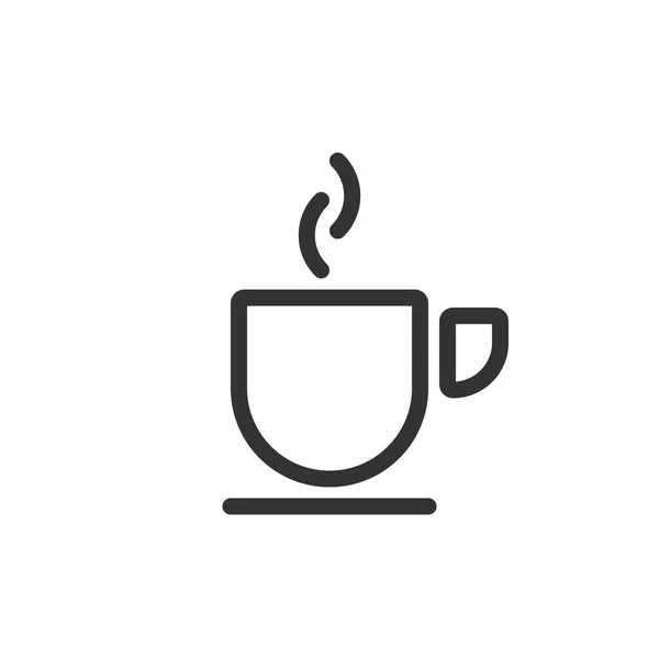 コーヒー カップに署名 モバイルの概念と Web デザインのロゴ シンプルな直線的なスタイルのベクトルのアイコン 編集可能なストローク 図では Eps — ストックベクタ