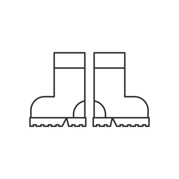 在白色背景上隔离的橡胶靴图标 Gumboots 象形文字移动应用程序和网页设计 简单的线性样式向量 像素图形 可编辑笔画 Eps — 图库矢量图片