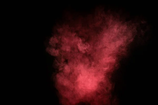 Red Pink Powder Explosion Black Background Colored Powder Cloud Colorful — Stock Photo, Image