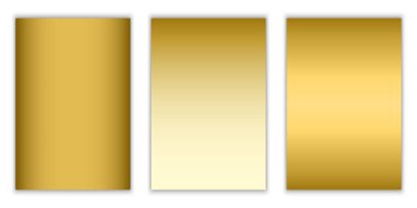 Altın gradyan arka planı vektör doku metalik. Altın ışık ve parlaklık. Düzenlenebilir bir şablona afiş arka plan afiş tasarım, web, kapak, poster, mobil uygulama için Set illüstrasyon, eps 10.