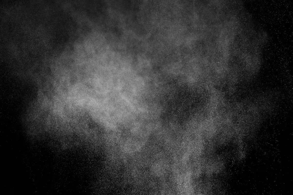 Esplosione Polvere Bianca Sfondo Nero Texture Astratta Polvere Bianca — Foto Stock