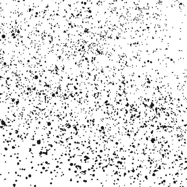 Black Messy Texture Template On White Background. Dust Overlay Distress. Grunge Elements With Grain And Noise. Vector Monochrome Illustration,Eps 10.