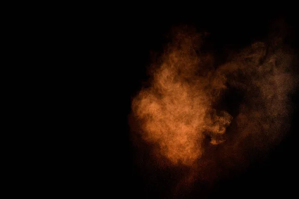 Explosión Polvo Naranja Sobre Fondo Negro Nube Polvo Colores Polvo — Foto de Stock