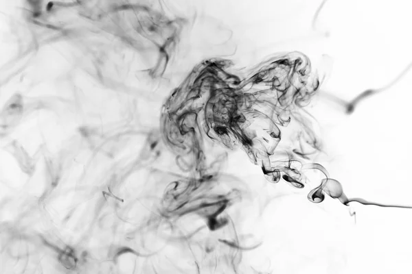 Fagyassza Mozgás Fekete Füst Elszigetelt Fehér Háttér Absztrakt Vape Felhők — Stock Fotó